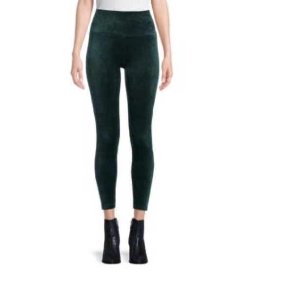 🆕 Time and Tru Super Plush Emerald Green High Waisted Leggings - Picture 2 of 4